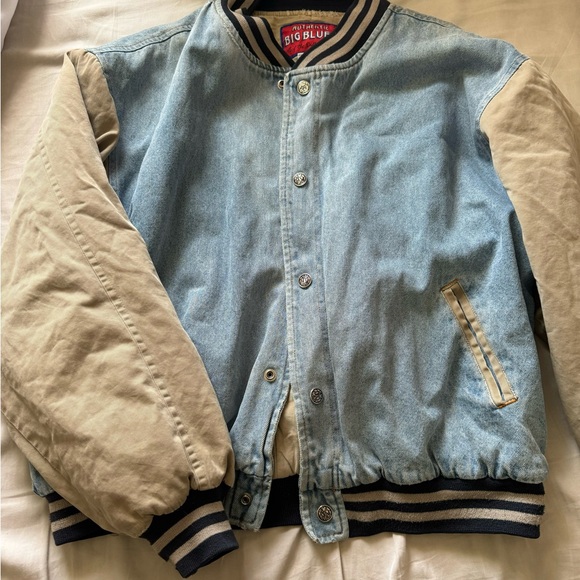 Denim varsity jacket - Picture 1 of 3